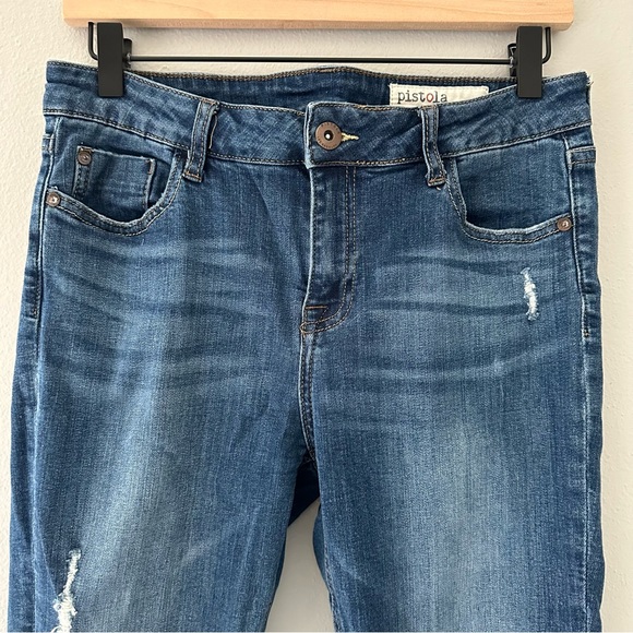 Pistola (29) Tory Distressed Ankle Zip Skinny Jeans - Picture 8 of 14